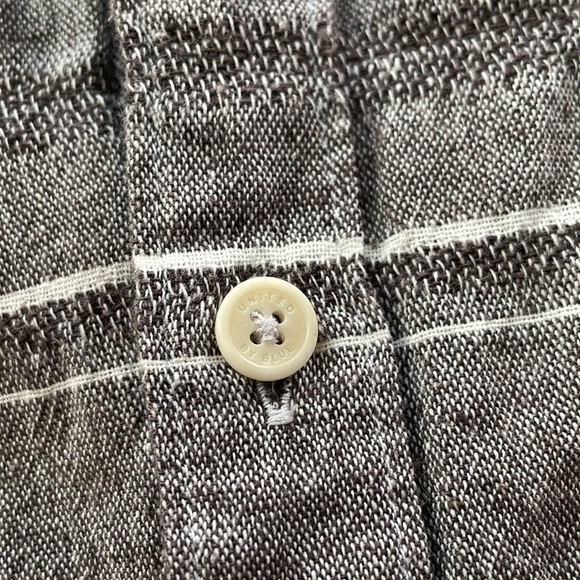 United By Blue Men’s Button Down Shirt L Organic Cotton Linen Casual Tee Stripe - Picture 8 of 9